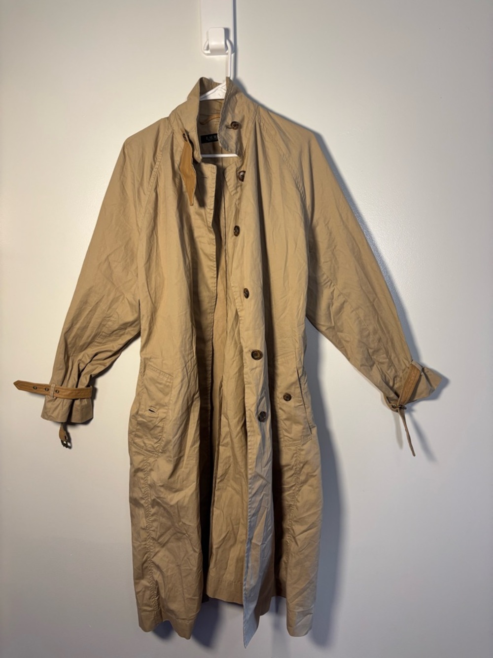 Ralph Lauren Tan Beige Trench Coat - Women's maxi Trench New W/O tags! - Picture 2 of 12